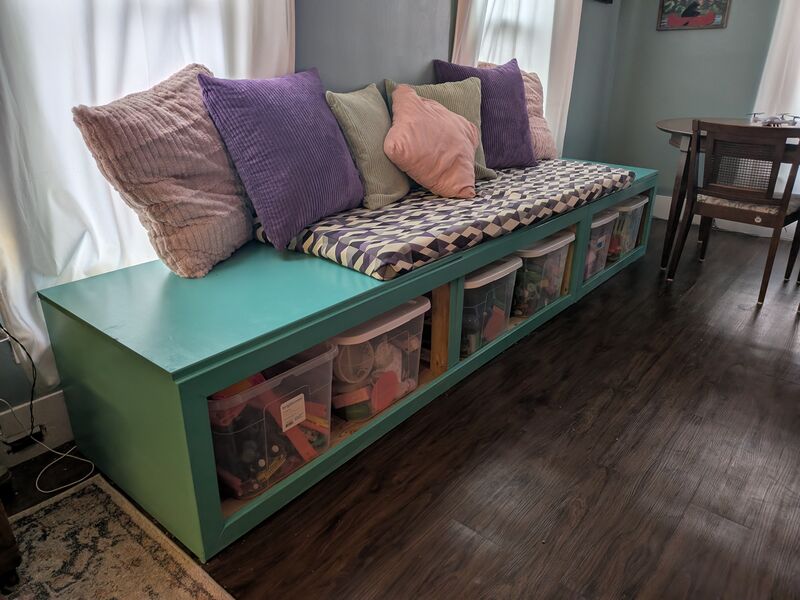 Custom built storage bench